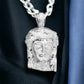 1/3 Ct 1.50 inch Sterling Silver Diamond Jesus Head