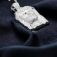 1/3 Ct 1.50 inch Sterling Silver Diamond Jesus Head