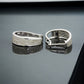 1/2Ct Sterling Silver Diamond Hoop Earrings HUGGIE STUDS