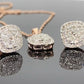 1 CT Diamond 9 MM 10k Earrings & Pendant Necklace Set With CHAIN